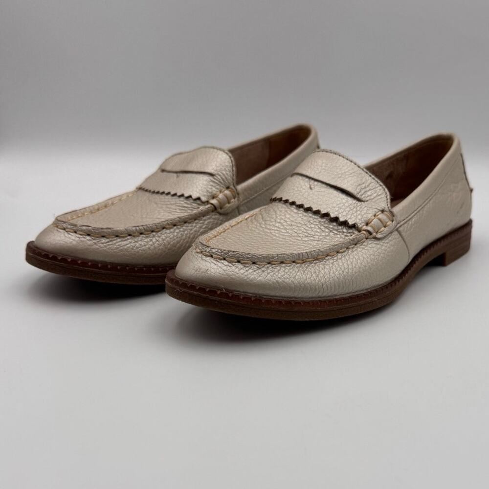 Sperry Waypoint Penny Loafers Womens 5 Ivory Platinum Metallic Loafers Coastal